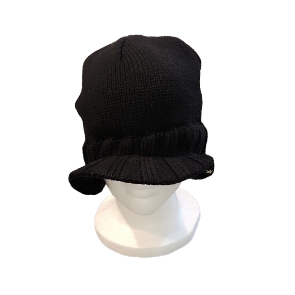 knit Slouch Beanie Newsboy Billed Hat